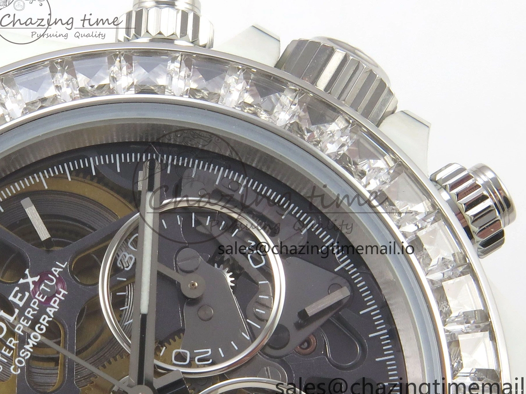 MiroTime 0301 Daytona Cosmograph White Carbon MPF Best Blaken Skeleton Dial on White Nylon Strap A FreshLook 314